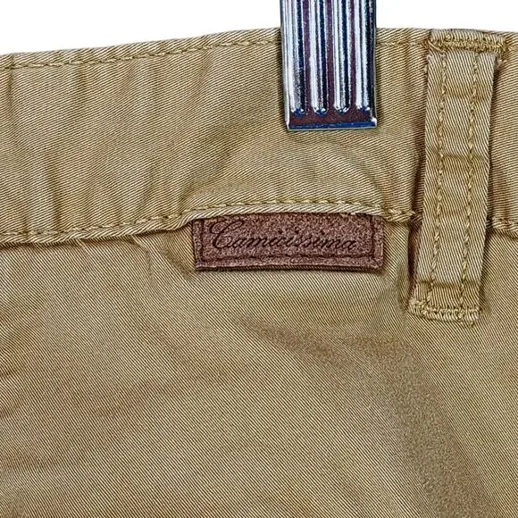 Camicissima Chino Pants sz 54 IT 34 US Beige Milano Italy Stretch Cotton 27"